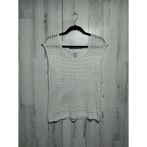 Converse One Star Women’s Open Knit Sweater Size Small Boho Hippie Ivory - Picture 1 of 7
